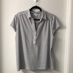 Black and White Striped Women's Top